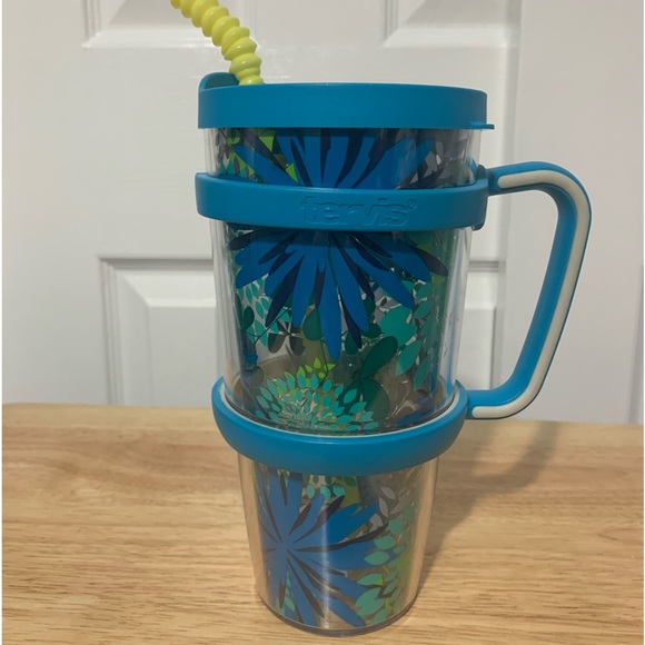 tervis Dining Tervis Floral 24 Oz Tumbler With Handle And Straw